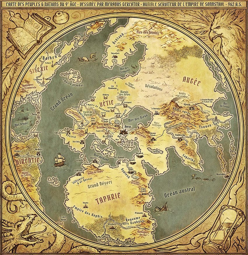 Carte vieux monde