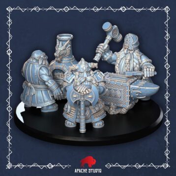 Forgeron nain et ses assistants