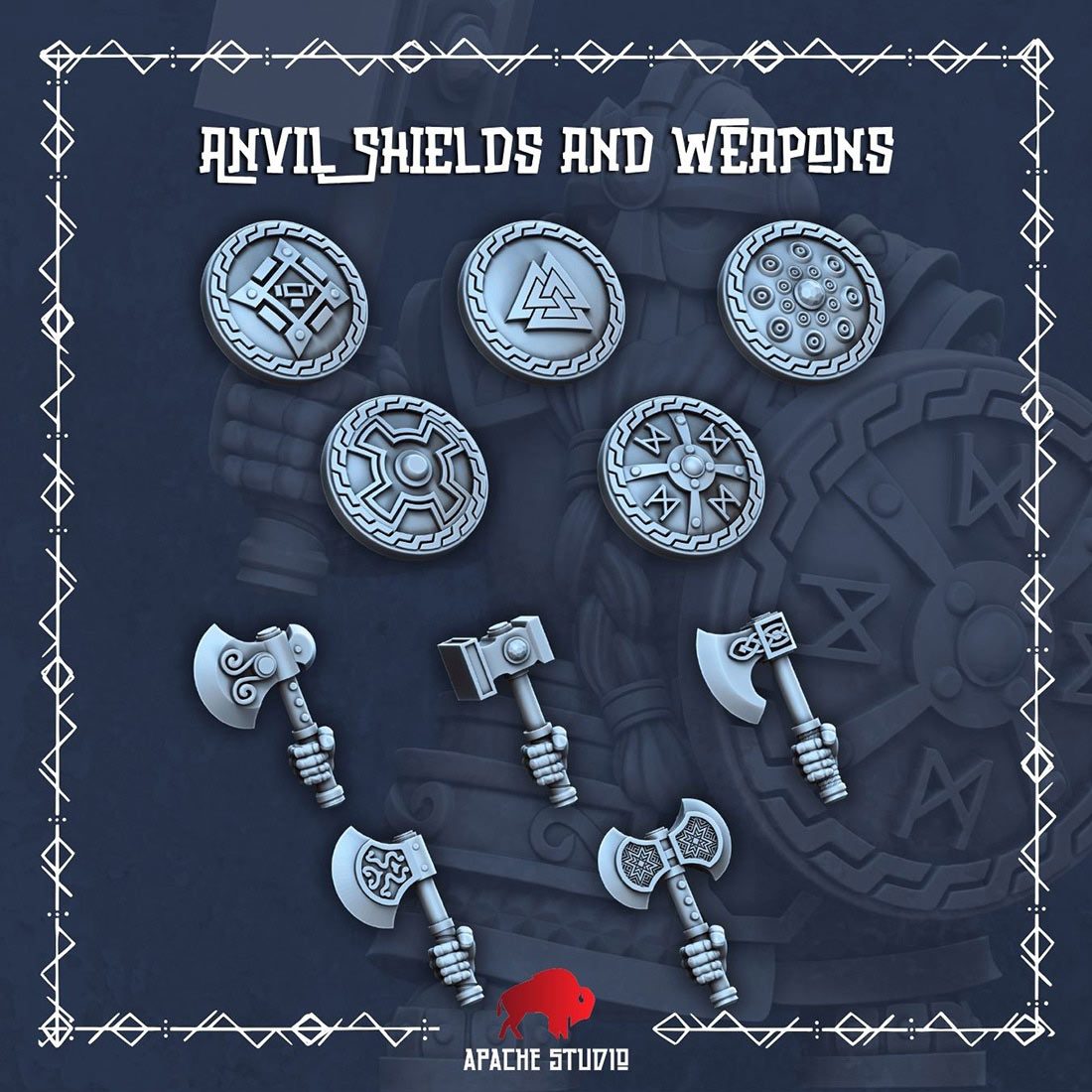 Gardes Dragon nains avec boucliers - Armes