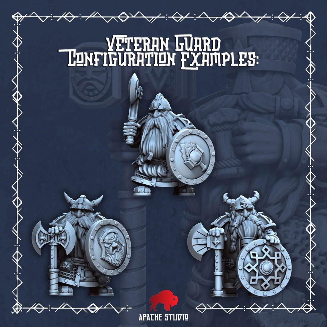 Gardes du Roi nains avec boucliers