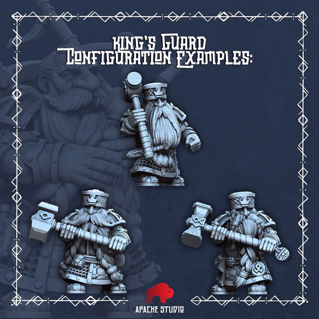 Gardes du Roi nains avec grand marteaux