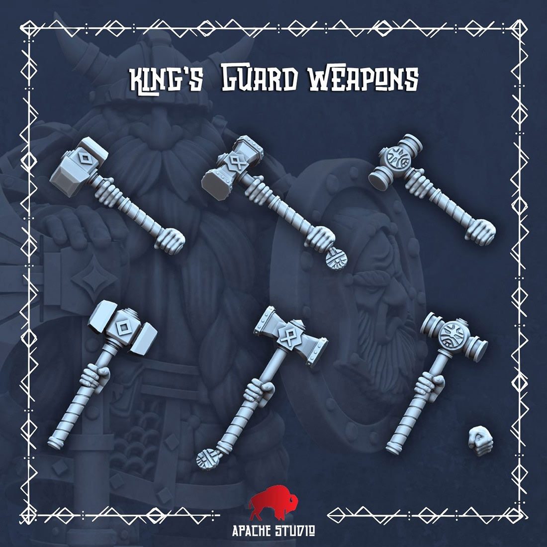 Gardes du Roi nains avec grand marteaux - Armes