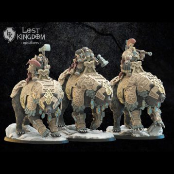 Nains sur ours en armure