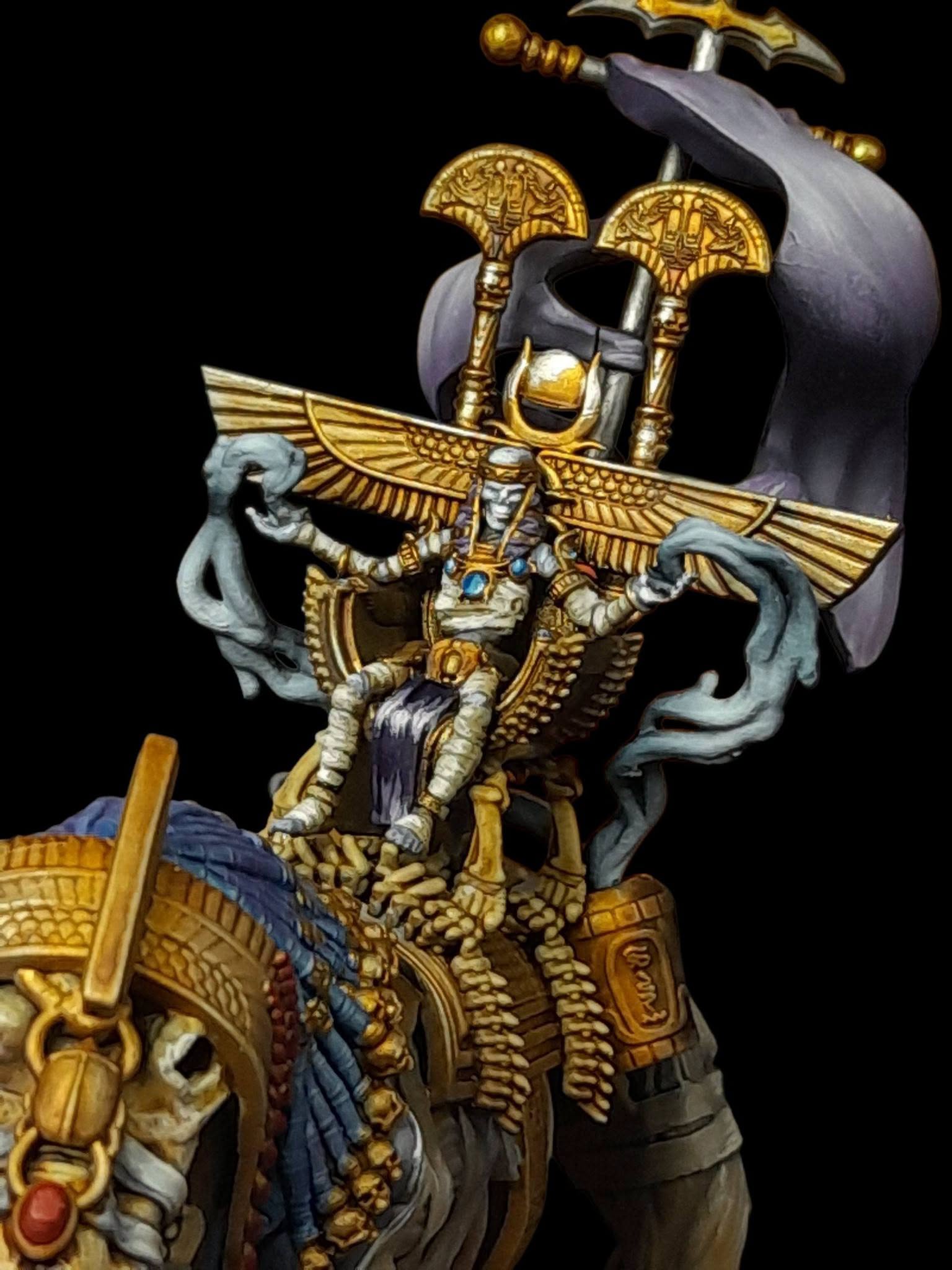 Pharaon sur crocodile squelette géant - Lost Kingdom miniatures -Mani light