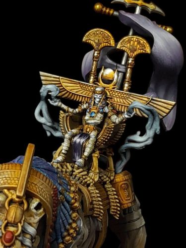 Pharaon sur crocodile squelette géant - Lost Kingdom miniatures -Mani light