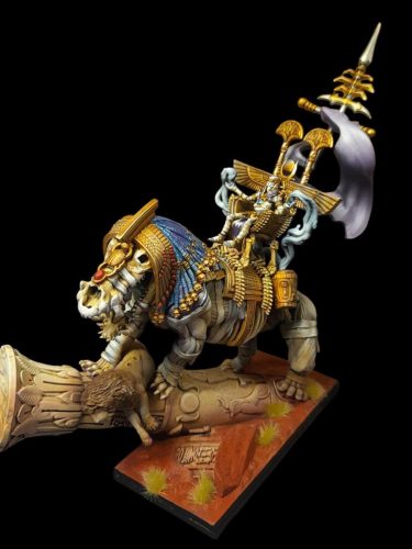 Pharaon sur crocodile squelette géant - Lost Kingdom miniatures -Mani light