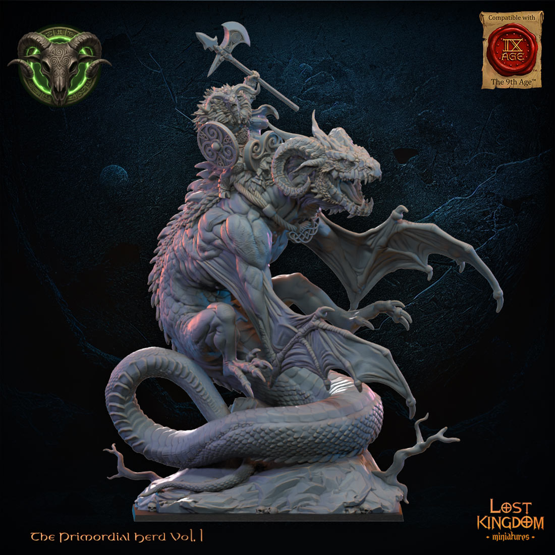 Seigneur homme-bête sur wyvern